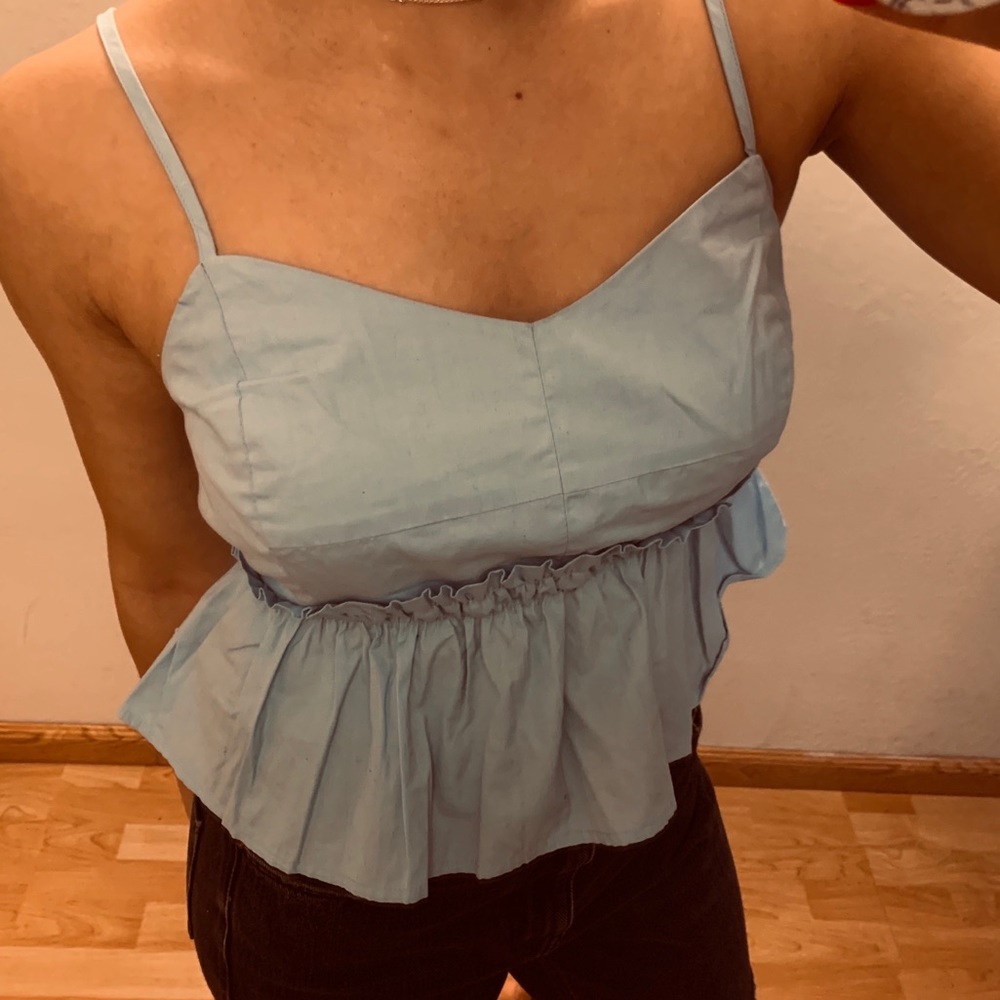 BRAND NEW PEPLUM CROP TOP.